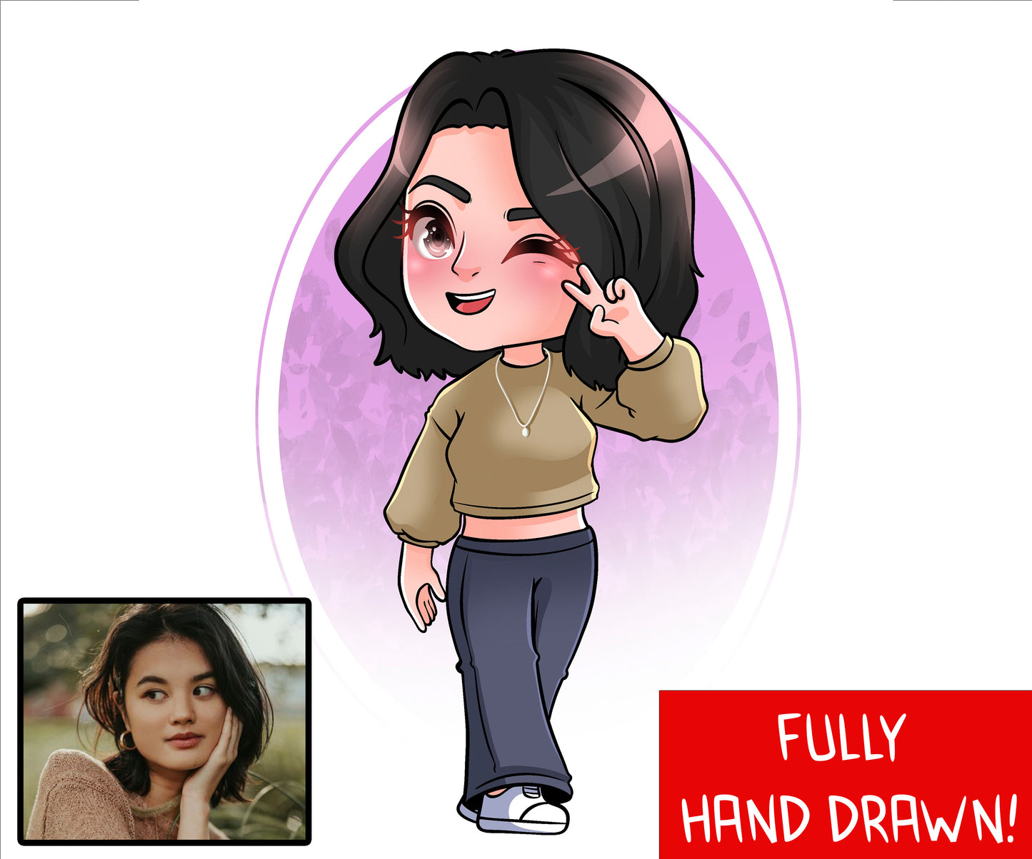 Chibi Hand Drawn Portrait