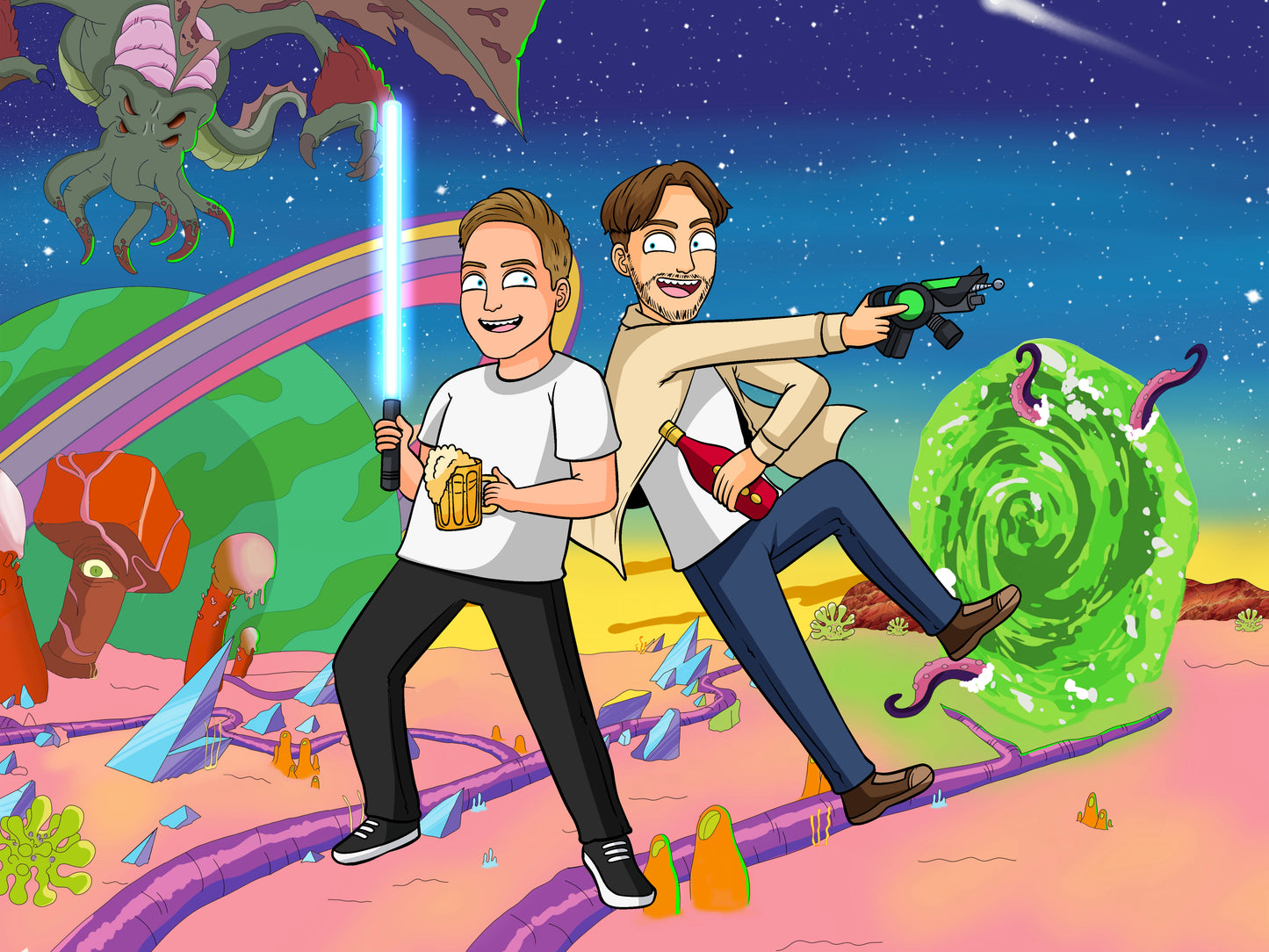 Rick & Morty Hand Drawn Portraits