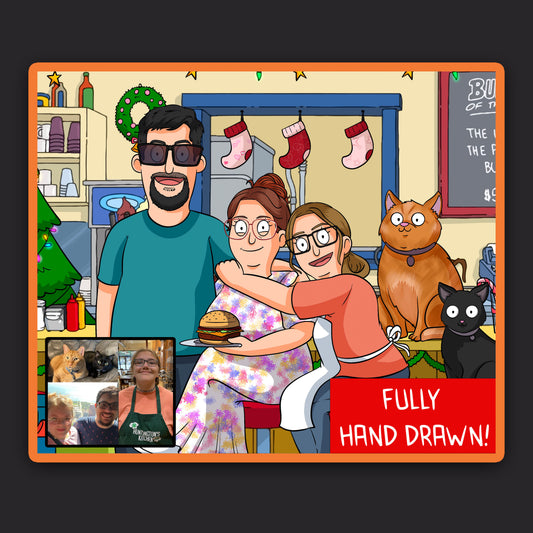 Bobs Burgers Hand Drawn Portrait