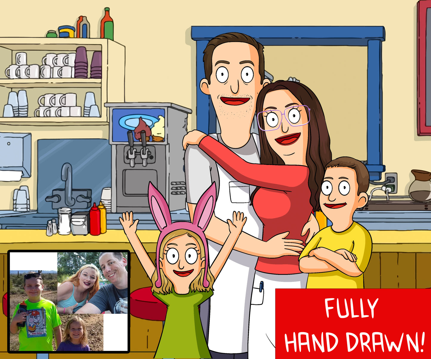 Bobs Burgers Hand Drawn Portrait
