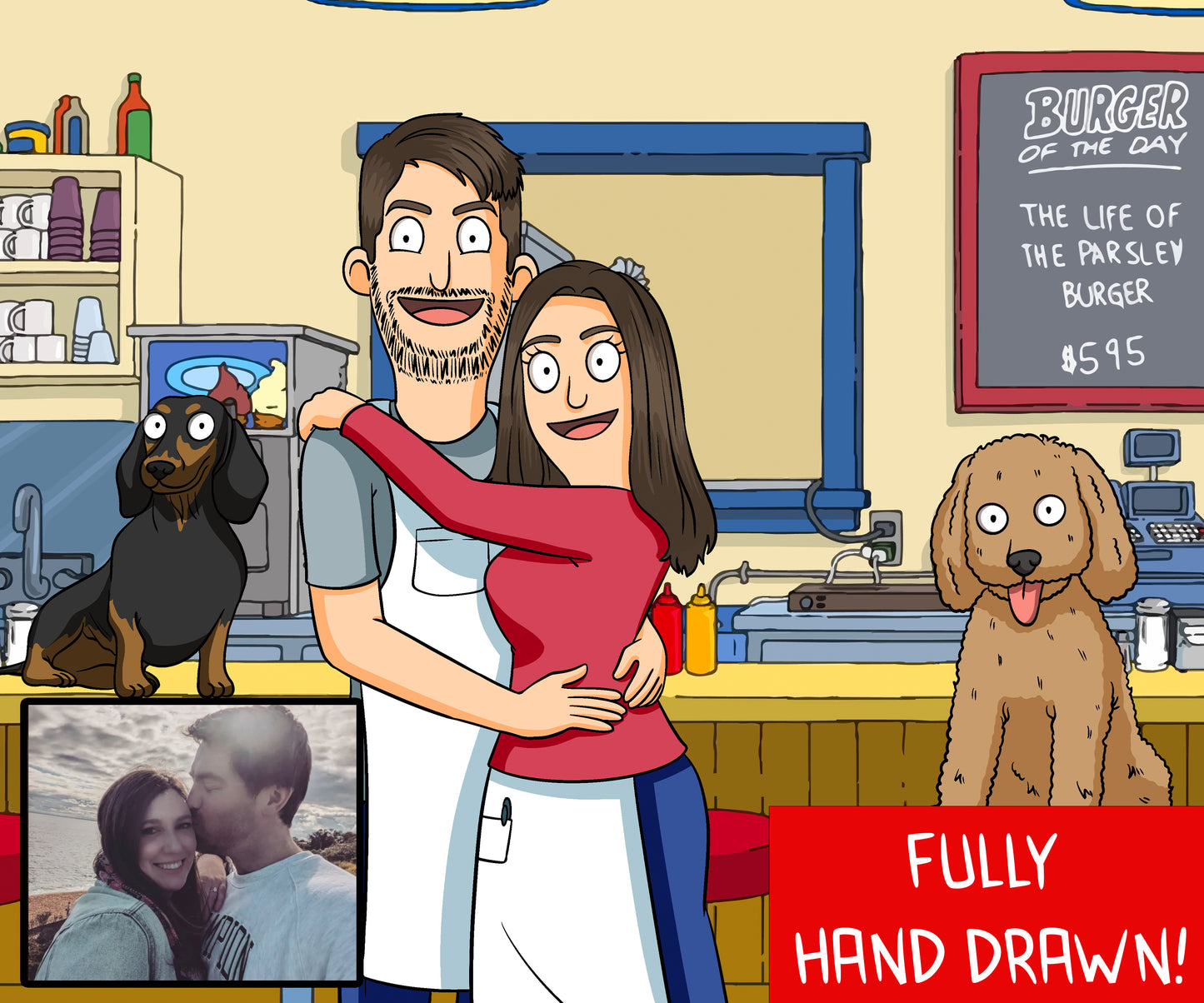 Bobs Burgers Hand Drawn Portrait