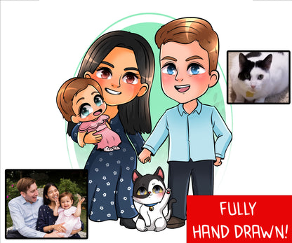 Chibi Hand Drawn Portrait