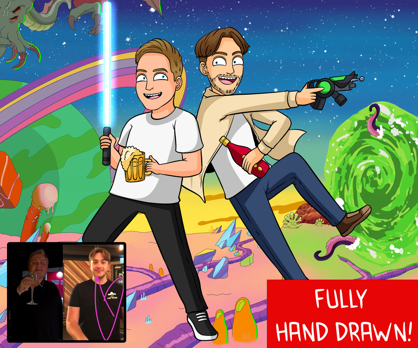 Rick & Morty Hand Drawn Portraits