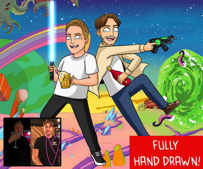 Rick & Morty Hand Drawn Portraits