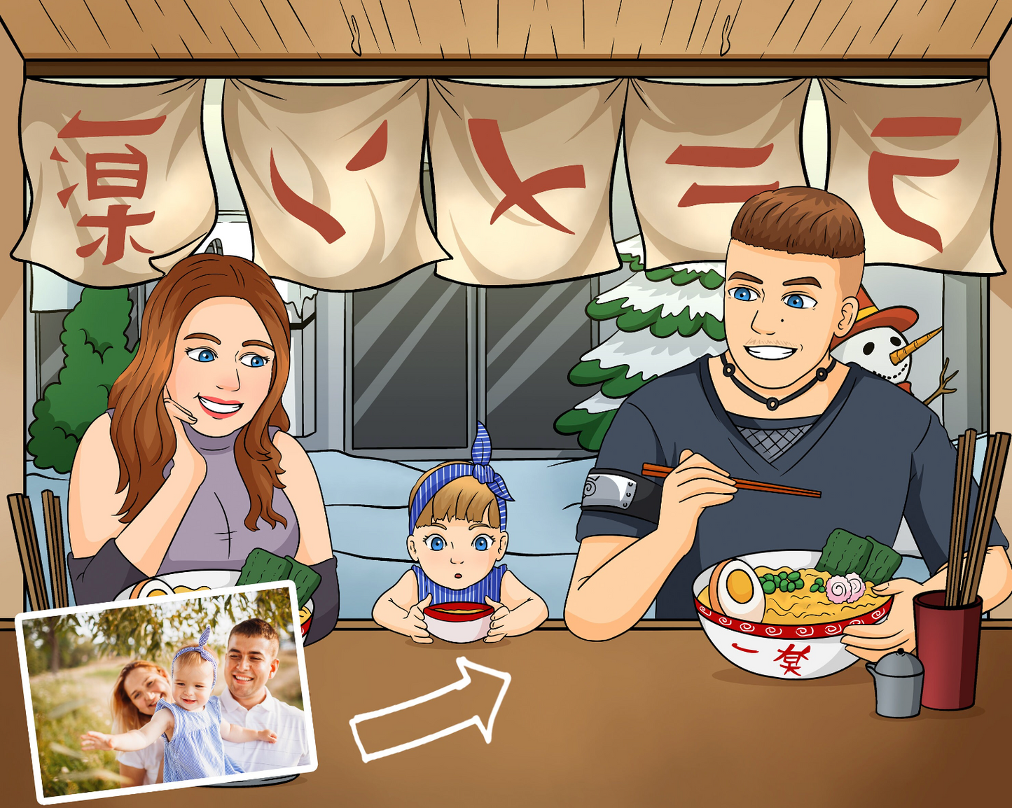 Naruto-Style Restaurant Portrait