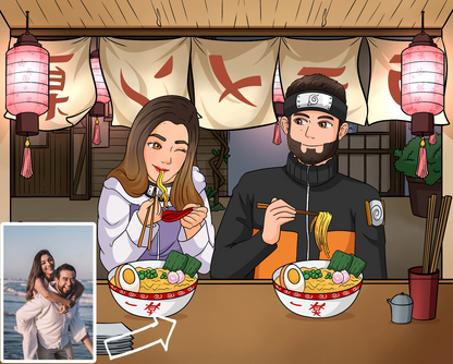 Naruto-Style Restaurant Portrait