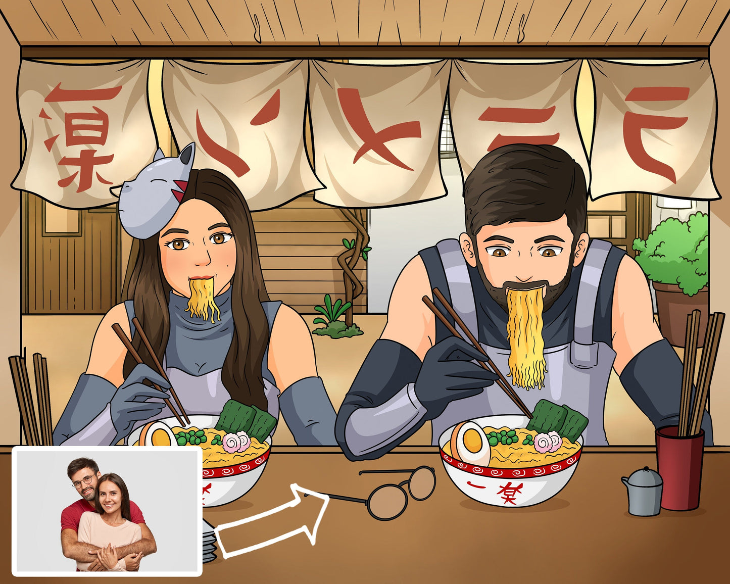 Naruto-Style Restaurant Portrait