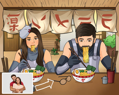 Naruto-Style Restaurant Portrait